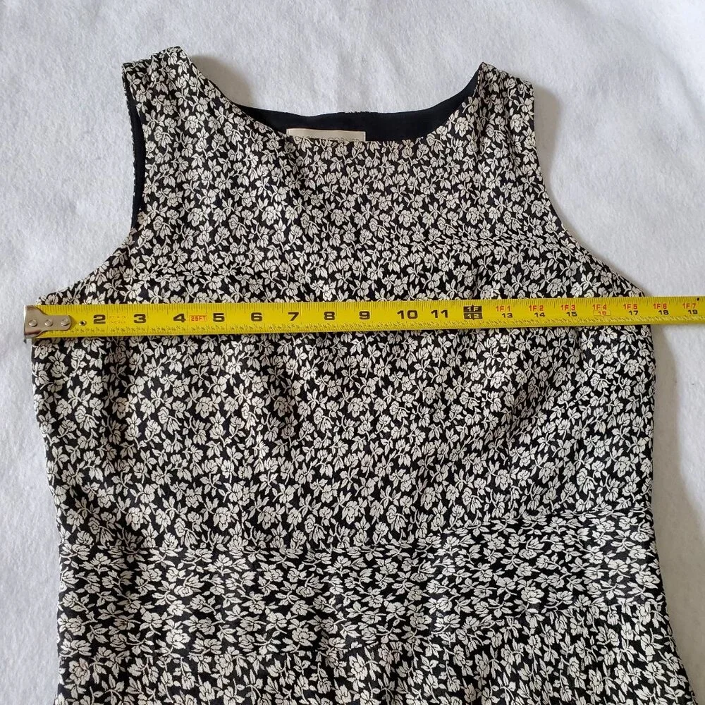 Casual Corner Dress Black Floral Size 8 Size Zip Lined - Picture 11 of 13